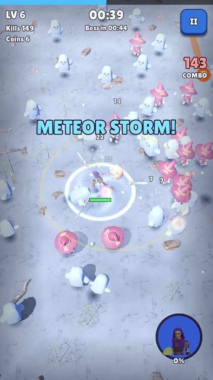 Snow level with a meteor storm